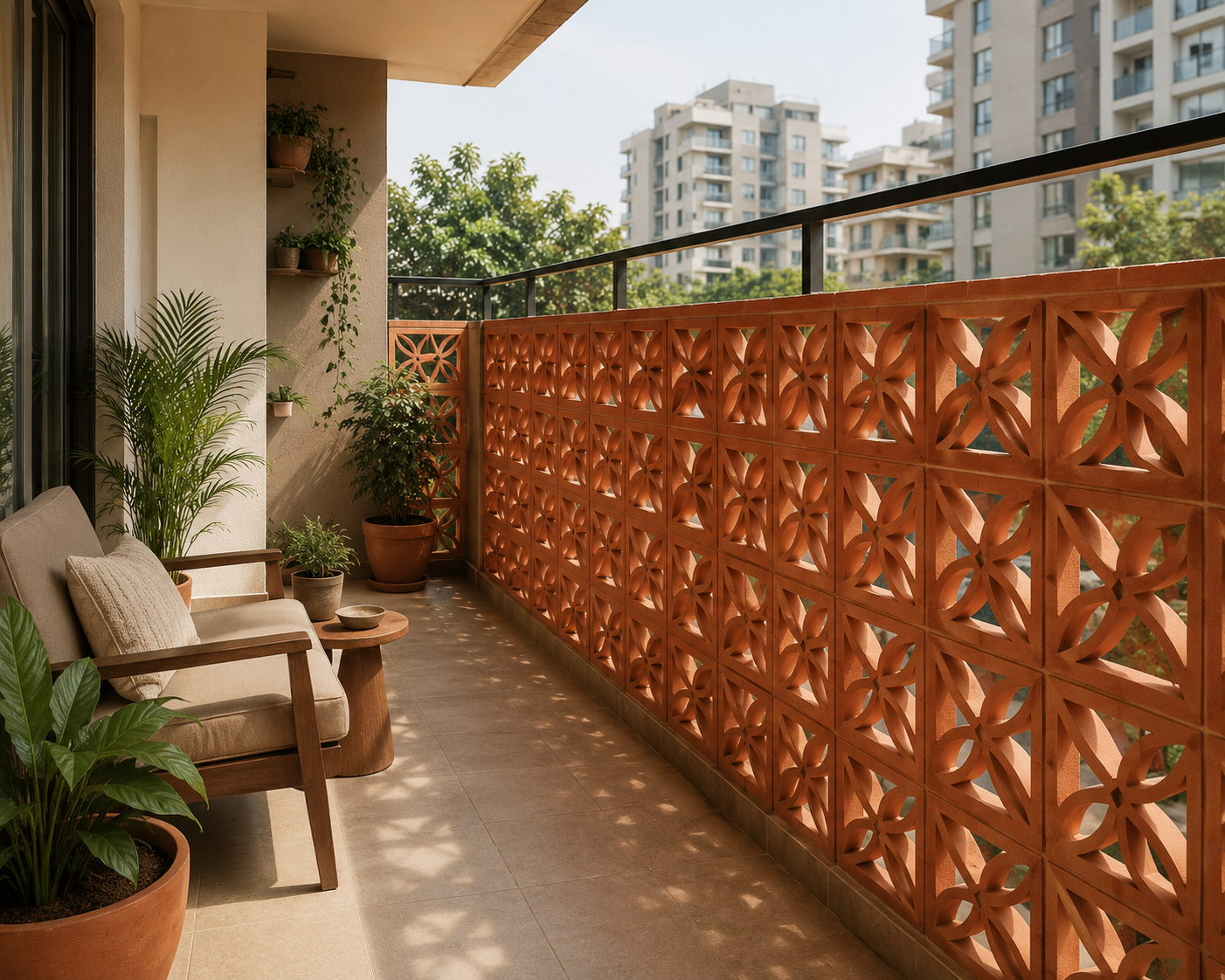 Terracotta Jali Screens for Bangalore Apartments and Balconies